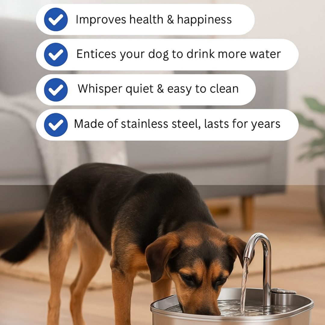 80% of Dogs Don't Drink Enough Water Every Day Which Can Lead to Crystals and Urinary Problems