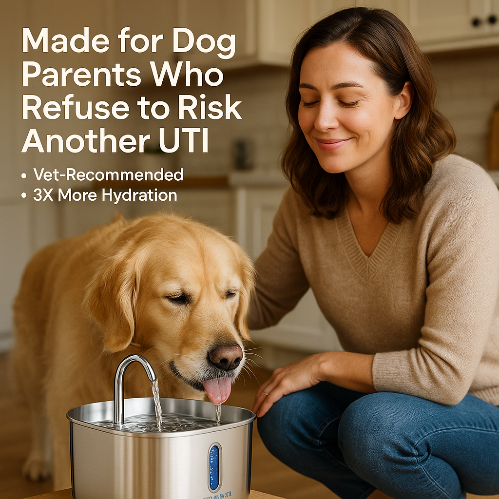 80% of Dogs Don't Drink Enough Water Every Day Which Can Lead to Crystals and Urinary Problems