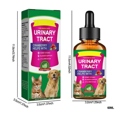 New 60ml Pet UTI Treatments Powerful Cat Bladder Drops For Urinary Tract Care Multifunction Cranberry Dog Cat UTI Pet supplies